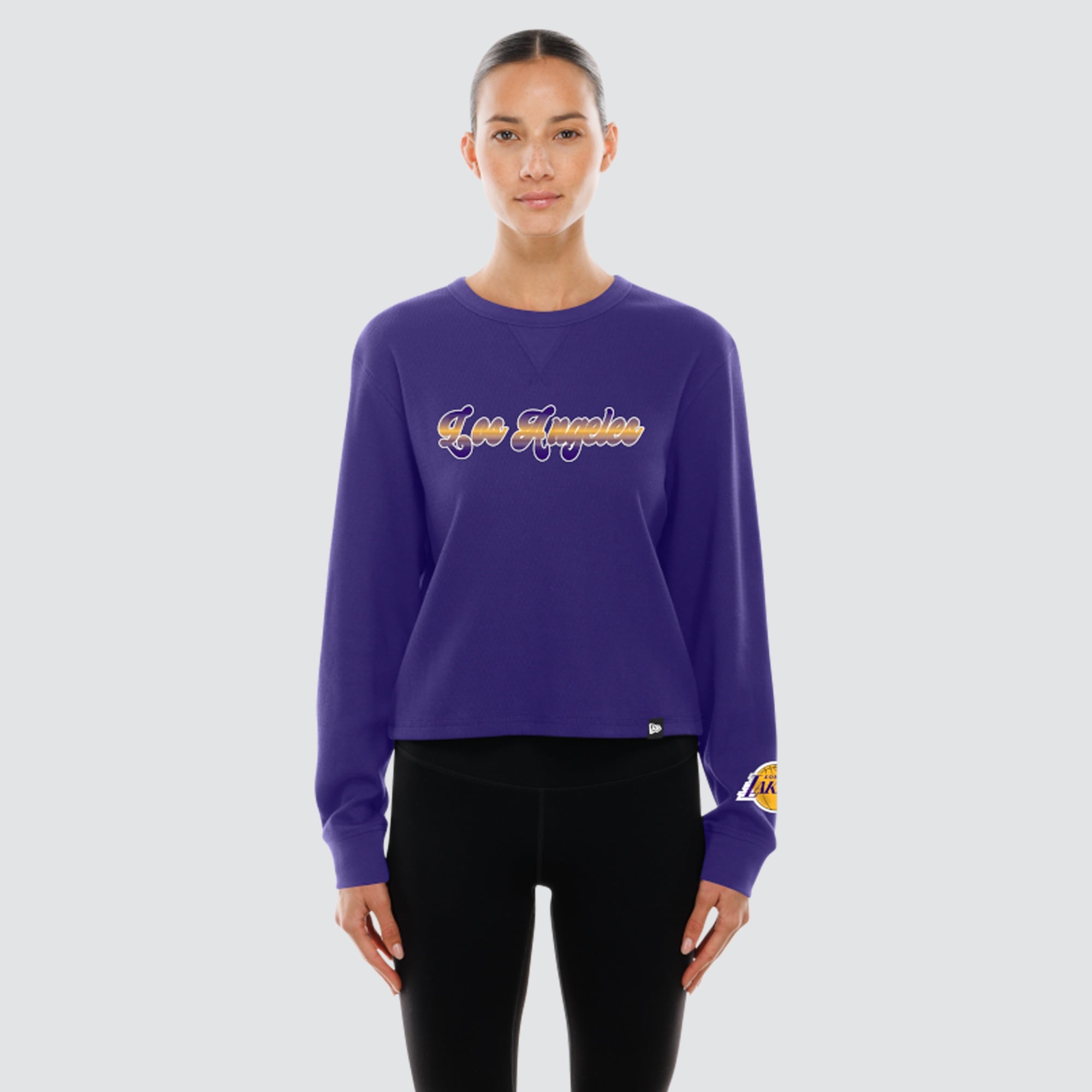 Women's New Era Purple Los Angeles Lakers Micro Thermal Long Sleeve T-Shirt