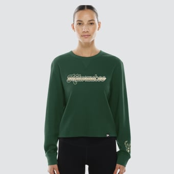 Women's New Era Hunter Green Milwaukee Bucks Micro Thermal Long Sleeve T-Shirt
