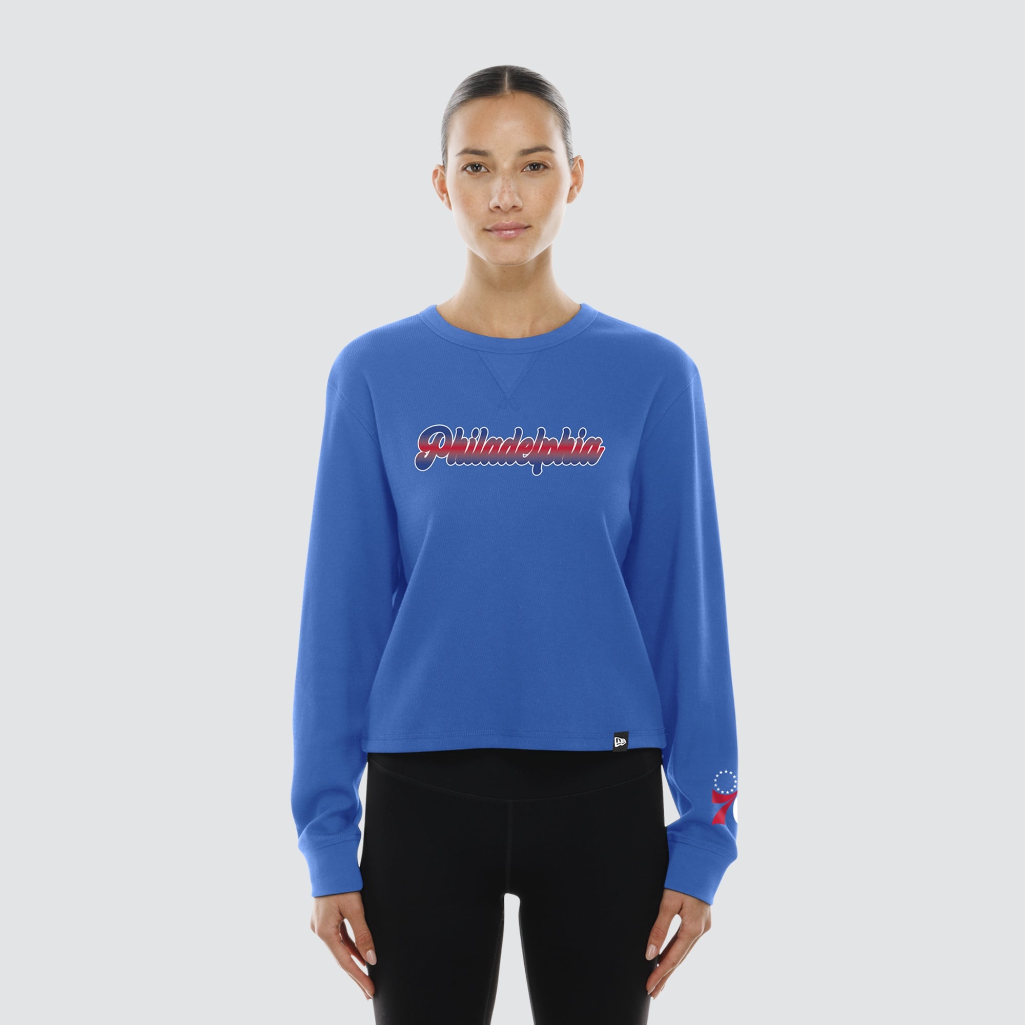Women's New Era Royal Philadelphia 76ers Micro Thermal Long Sleeve T-Shirt