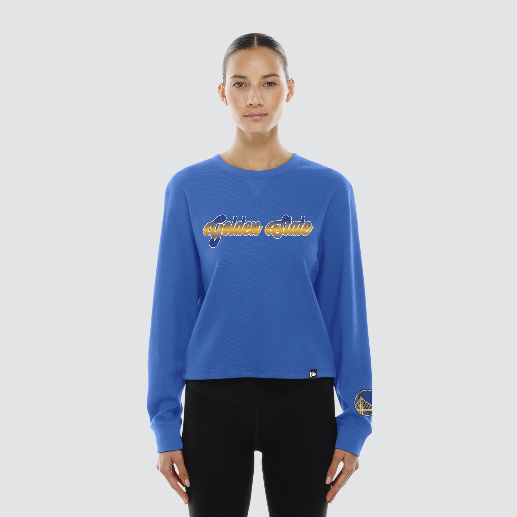 Women's New Era Royal Golden State Warriors Micro Thermal Long Sleeve T-Shirt