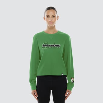 Women's New Era Kelly Green Boston Celtics Micro Thermal Long Sleeve T-Shirt