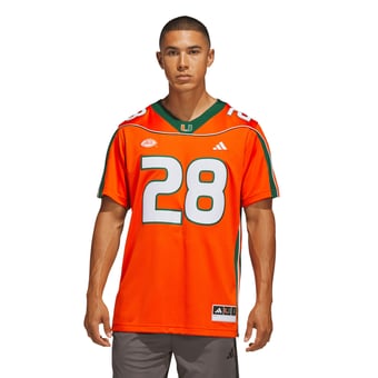 Men's adidas Clinton Portis Orange Miami Hurricanes Home It's Back Premier Jersey