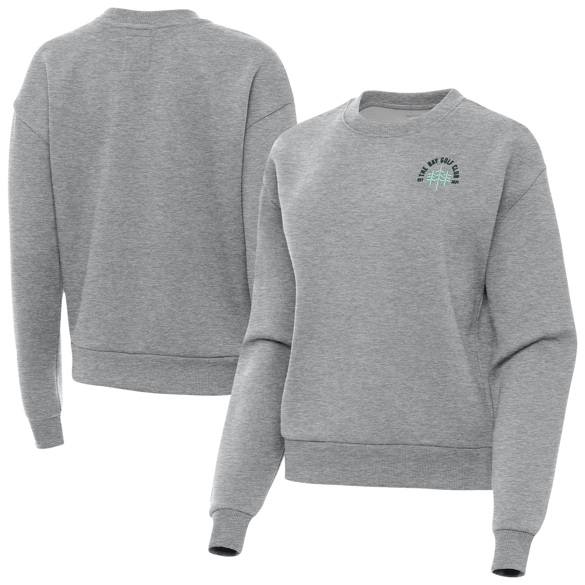 Women’s Antigua Heather Gray The Bay Golf Club Victory Sweatshirt Women’s Antigua Heather Gray The Bay Golf Club Victory Sweatshirt