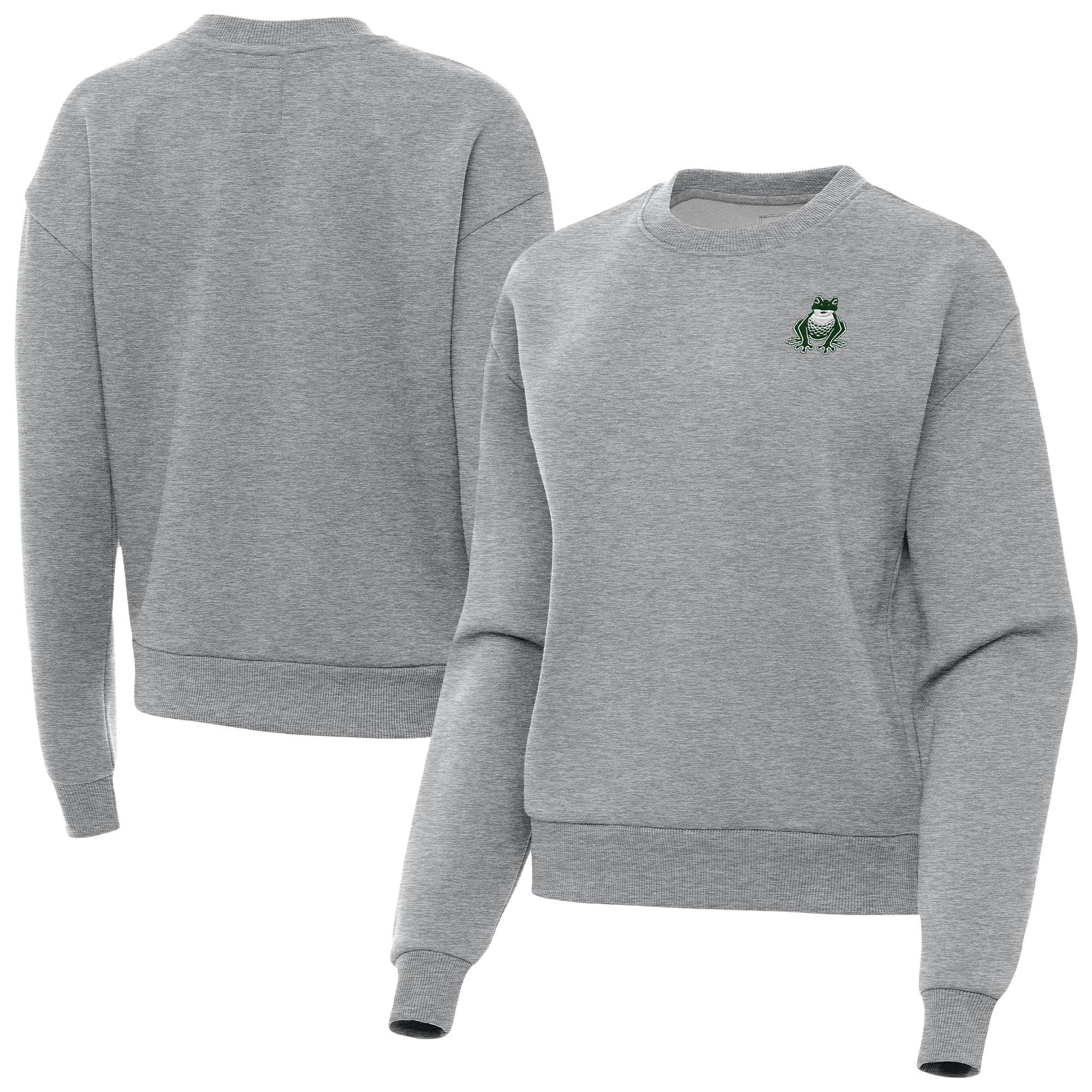 Women’s Antigua Heather Gray Boston Common Golf Victory Sweatshirt