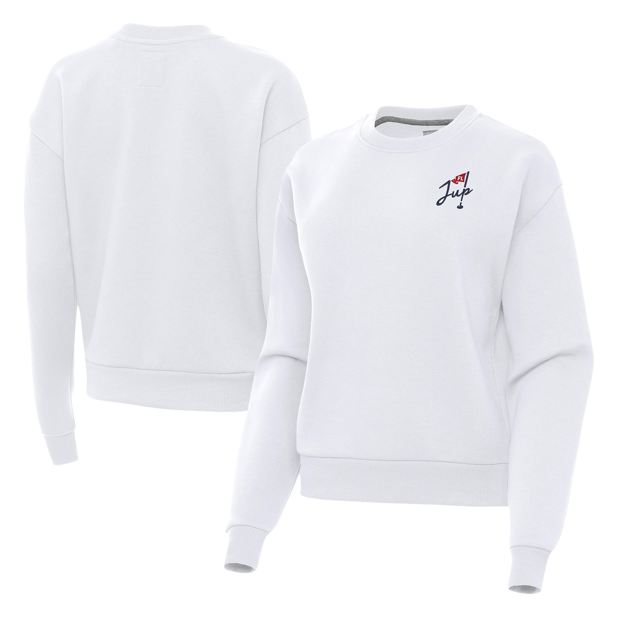 Women’s Antigua White Jupiter Links Golf Club Victory Sweatshirt