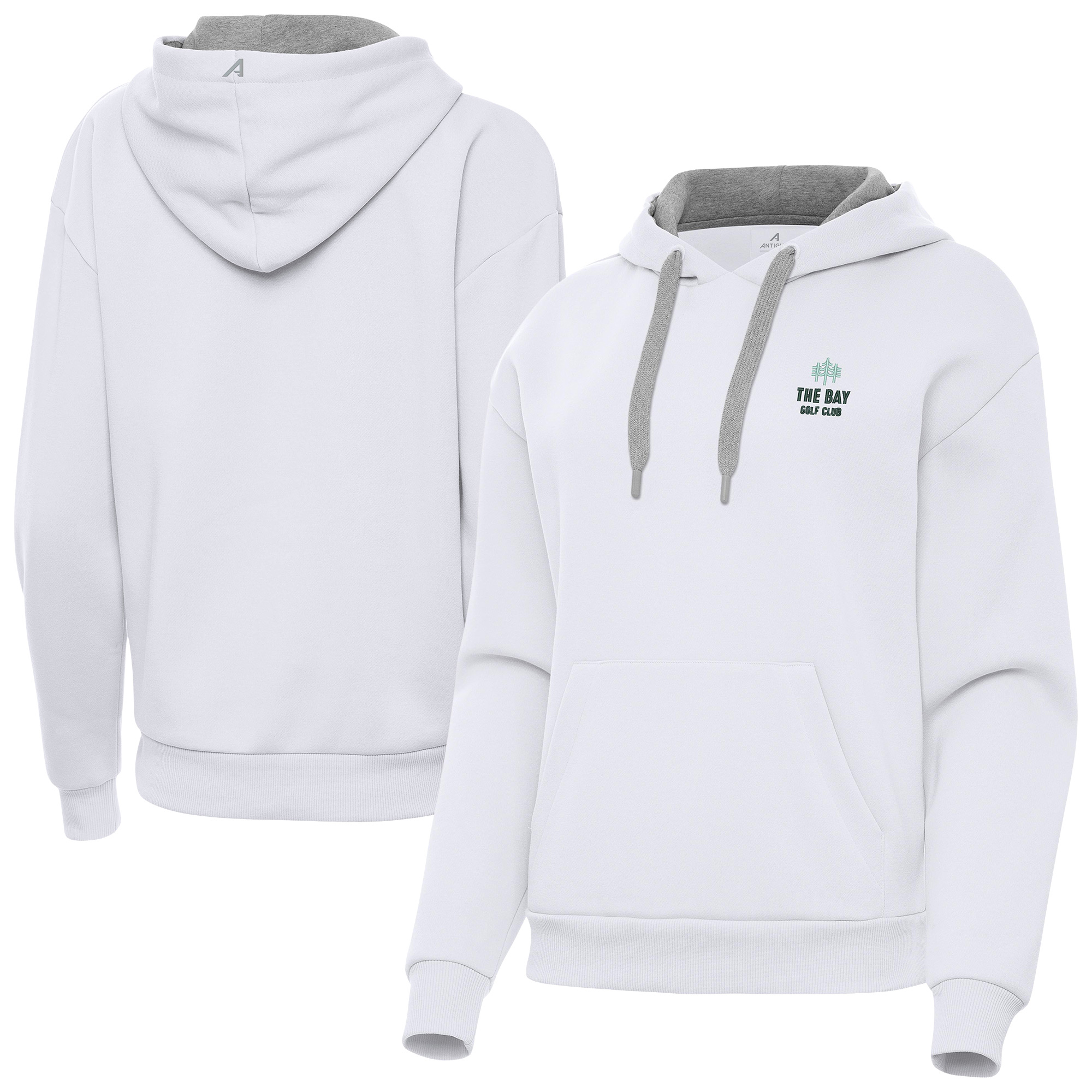Women’s Antigua White The Bay Golf Club Victory Hoodie