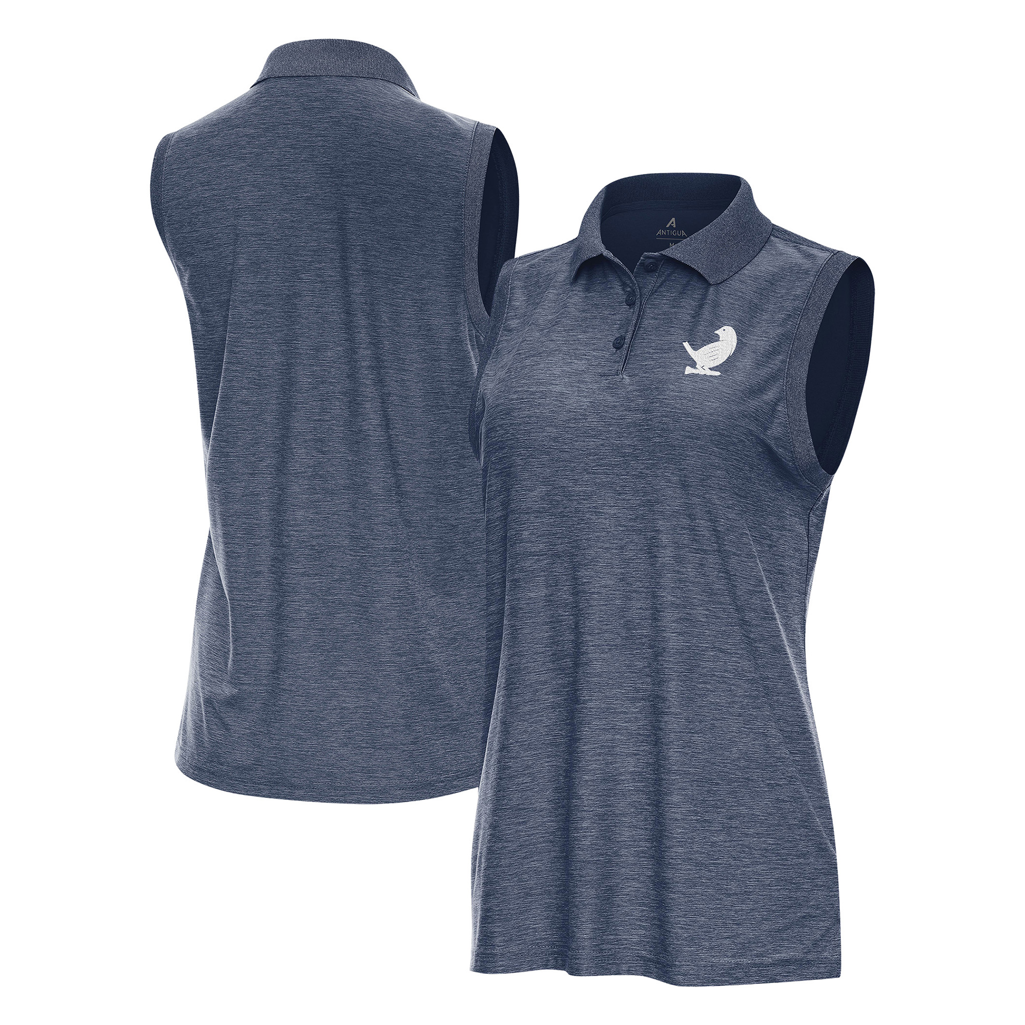 Women’s Antigua Heather Navy New York Golf Club Recap Sleeveless Polo Women’s Antigua Heather Navy New York Golf Club Recap Sleeveless Polo