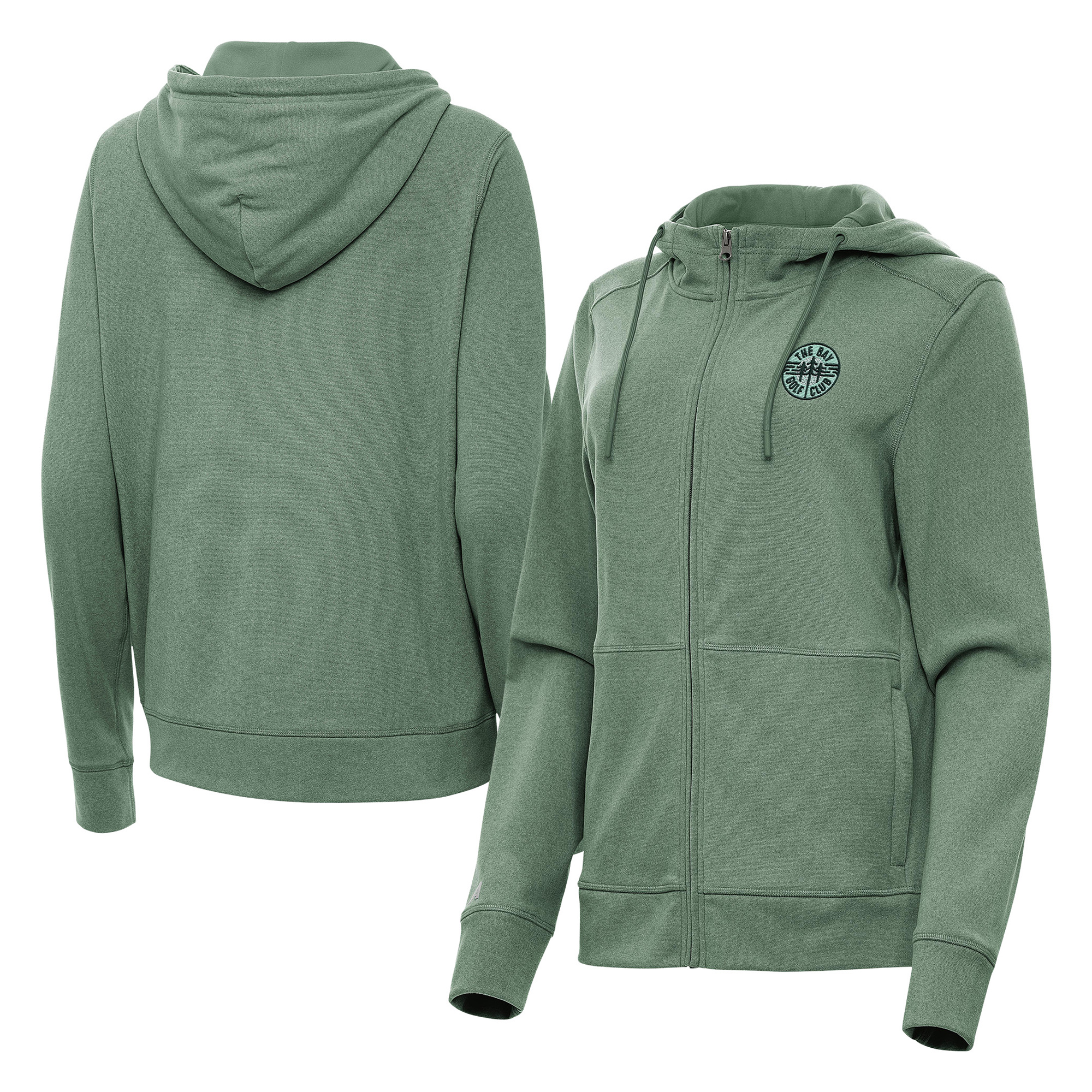 Women’s Antigua Hunter Green The Bay Golf Club Seeker Full-Zip Hoodie