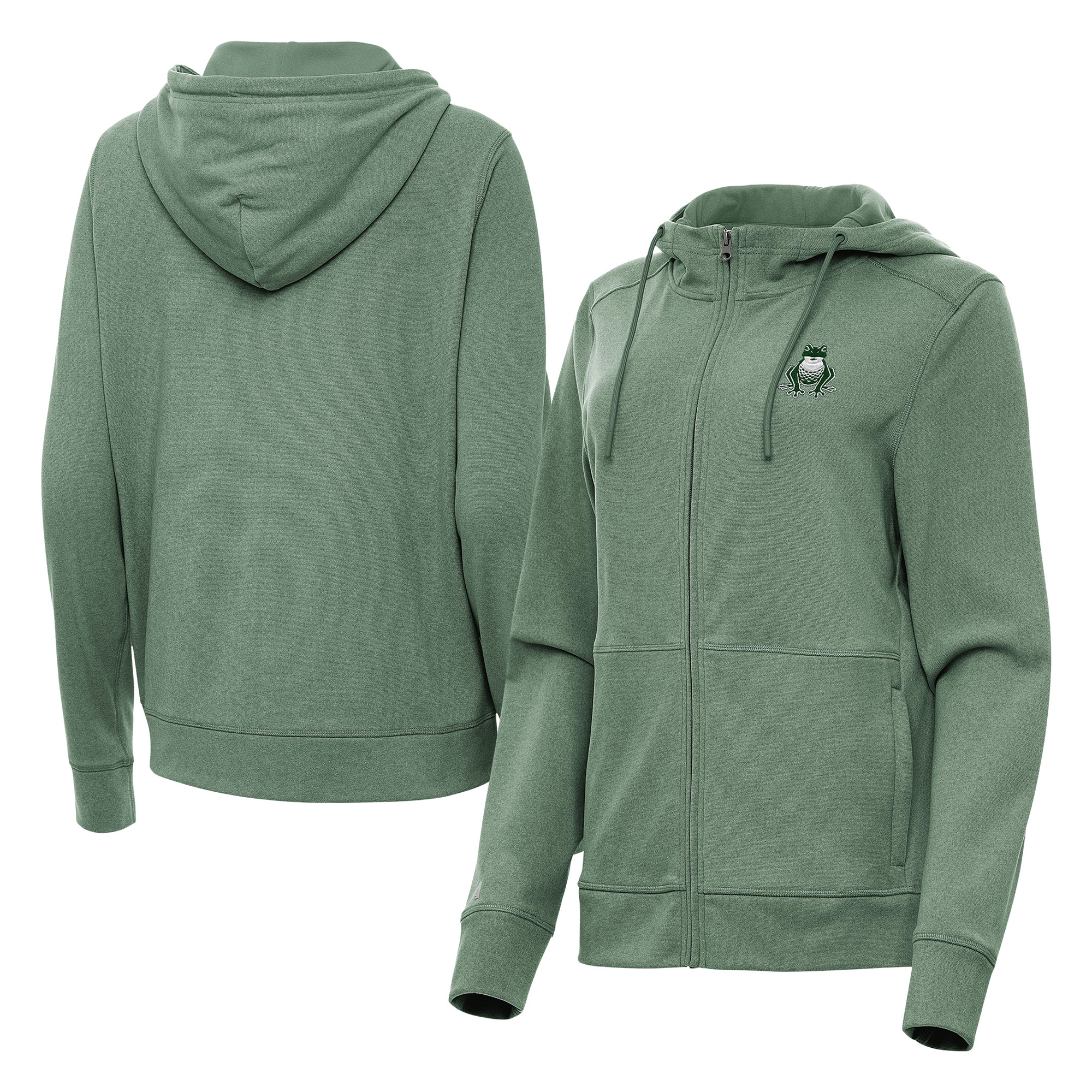 Women’s Antigua Hunter Green Boston Common Golf Seeker Full-Zip Hoodie