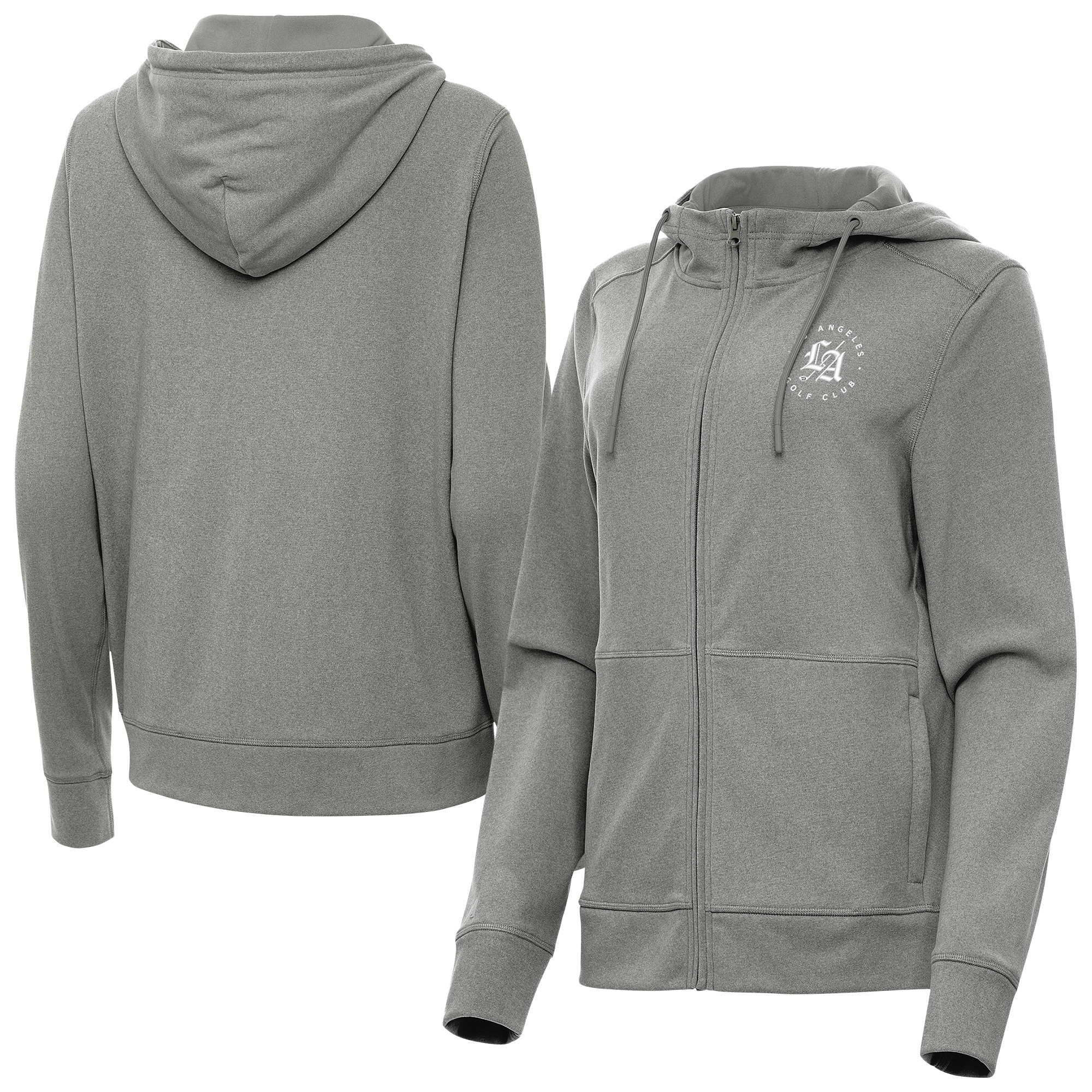 Women’s Antigua Heather Black Los Angeles Golf Club Seeker Full-Zip Hoodie Women’s Antigua Heather Black Los Angeles Golf Club Seeker Full-Zip Hoodie