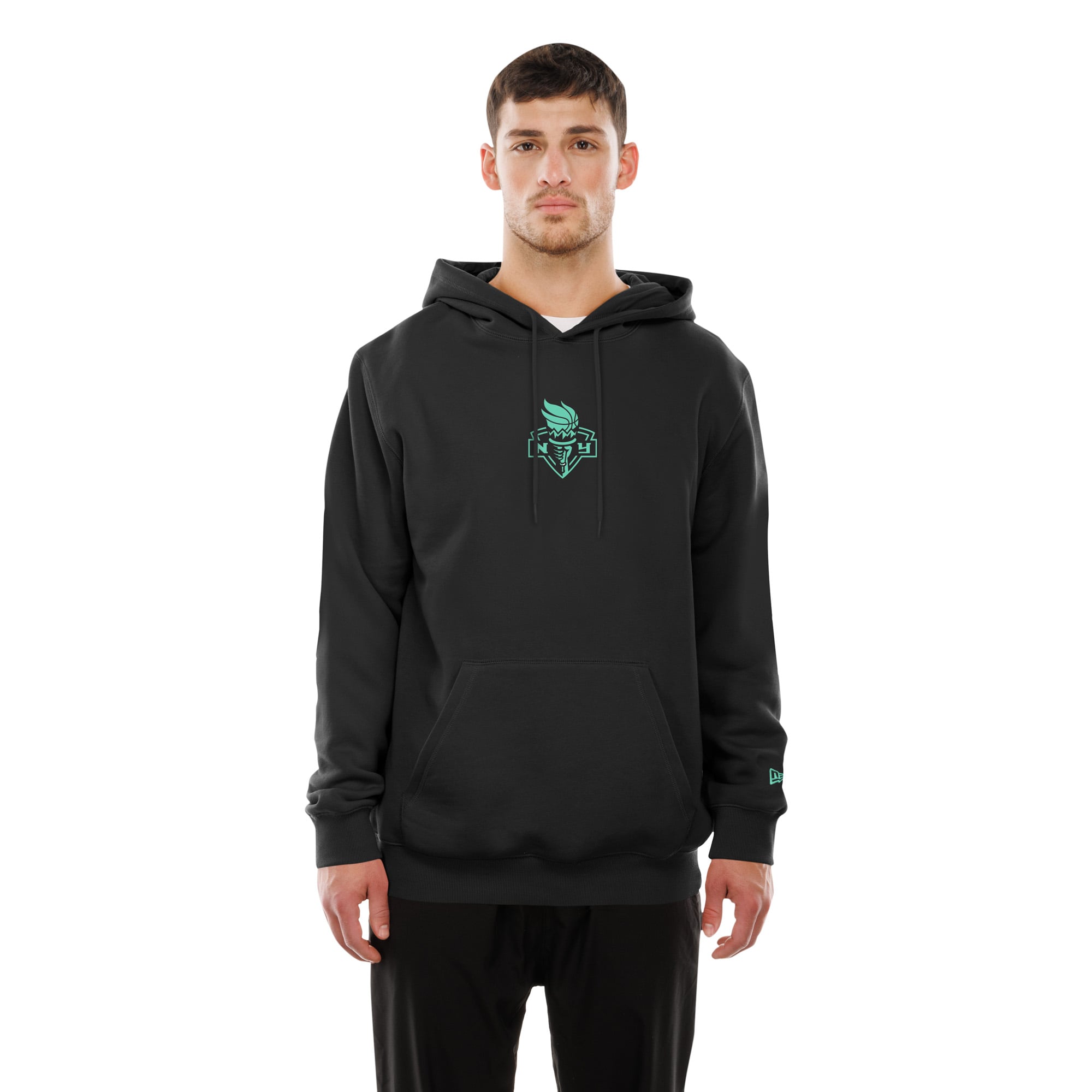 Men's New Era  Black New York Liberty Front Logo Back Graphic Hoodie