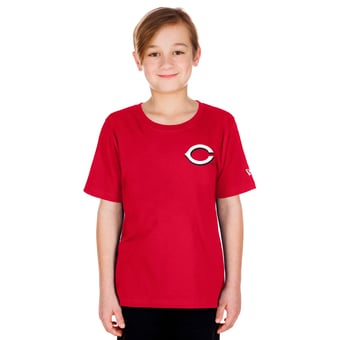 Youth New Era Red Cincinnati Reds Cartoon Logo T-Shirt