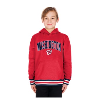 Youth New Era Red Washington Nationals Knit Trim Pullover Hoodie