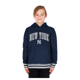 Youth New Era Navy New York Yankees Knit Trim Pullover Hoodie