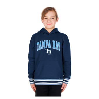Youth New Era Navy Tampa Bay Rays Knit Trim Pullover Hoodie