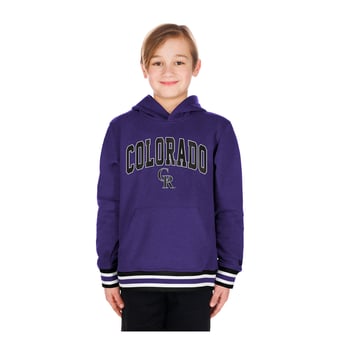 Youth New Era Purple Colorado Rockies Knit Trim Pullover Hoodie