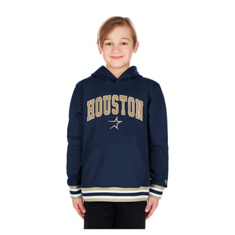 Youth New Era Navy Houston Astros Knit Trim Pullover Hoodie