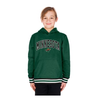 Youth New Era Green Minnesota Wild Knit Trim Pullover Hoodie
