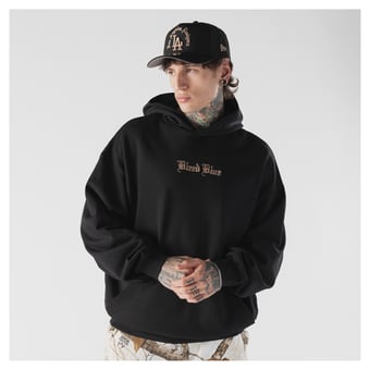 Men's New Era  Black Los Angeles Dodgers Heritage Gothic Lettering Pullover Hoodie