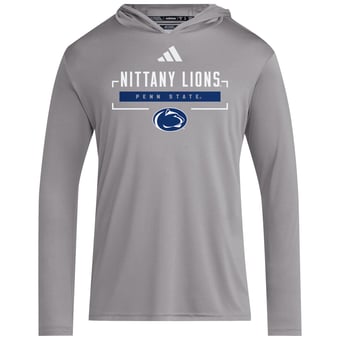 Men's adidas Gray Penn State Nittany Lions D4T Long Sleeve Hooded T-Shirt