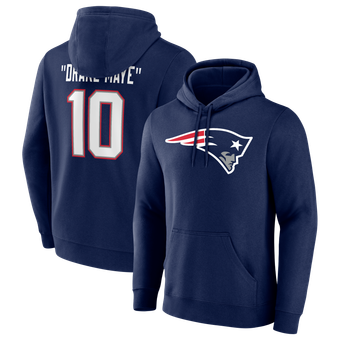 Men's Drake Maye Navy New England Patriots Nickname Hoodie
