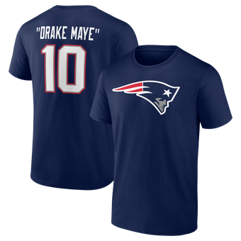 Men's Drake Maye Navy New England Patriots Nickname T-Shirt