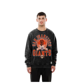 Men's New Era  Black San Francisco Giants Mineral Washed Crewneck Sweatshirt