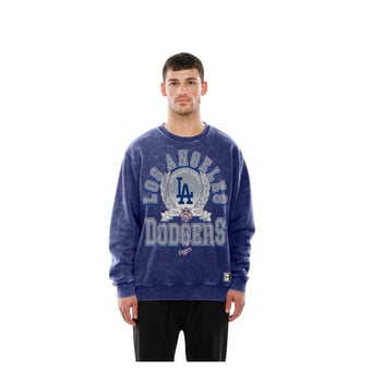 Men's New Era  Navy Los Angeles Dodgers Mineral Washed Crewneck Sweatshirt