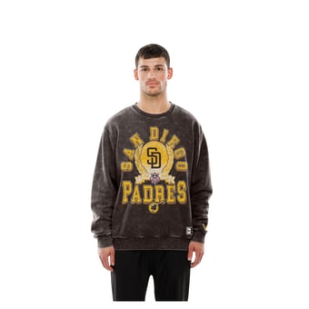 Men's New Era  Brown San Diego Padres Mineral Washed Crewneck Sweatshirt