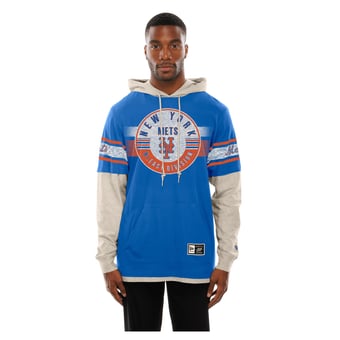 Men's New Era Royal/Cream New York Mets Throwback Twofer Hoodie