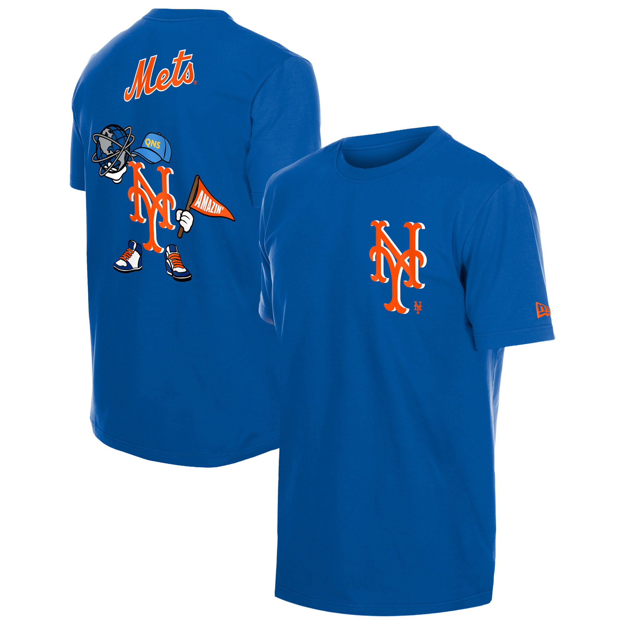 Men's New Era Royal New York Mets Cartoon Logo T-Shirt