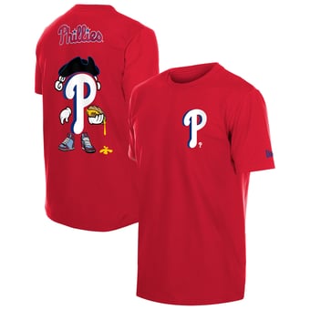 Men's New Era Red Philadelphia Phillies Cartoon Logo T-Shirt