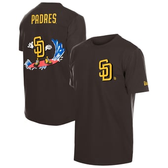 Men's New Era Brown San Diego Padres Cartoon Logo T-Shirt