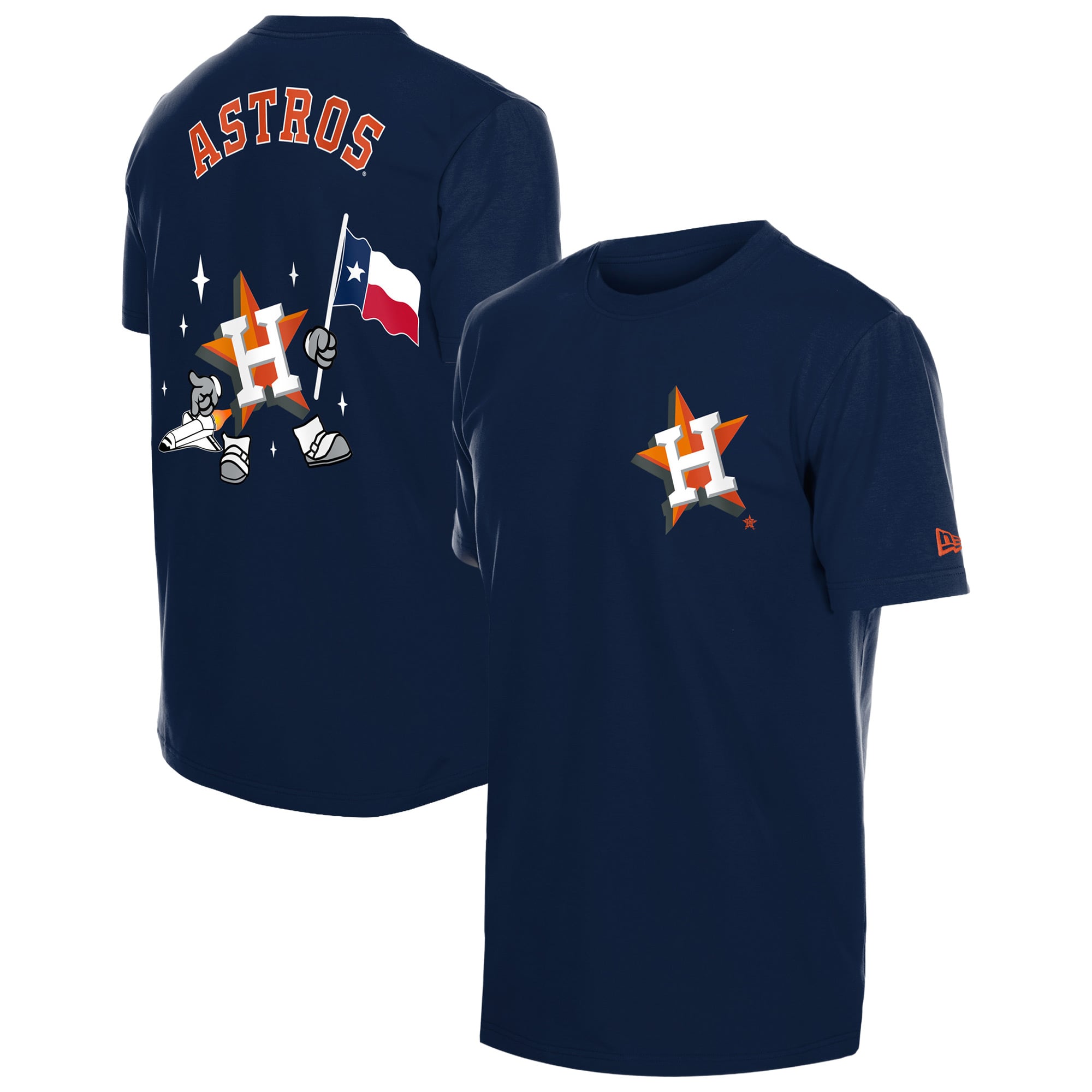 Men's New Era Navy Houston Astros Cartoon Logo T-Shirt