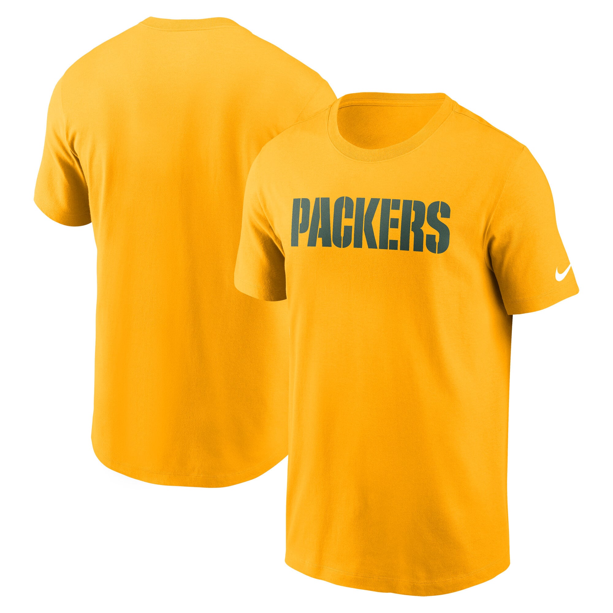 Green Bay Packers Nike Cotton Wordmark T-Shirt - Mens