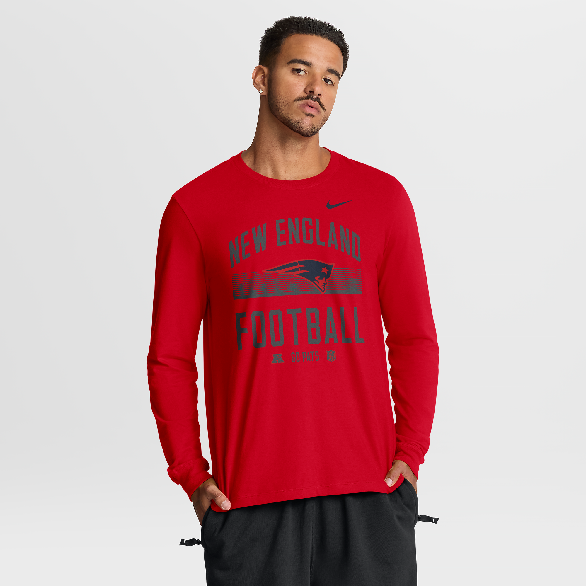 Camiseta de algodón de manga larga Nike para hombre