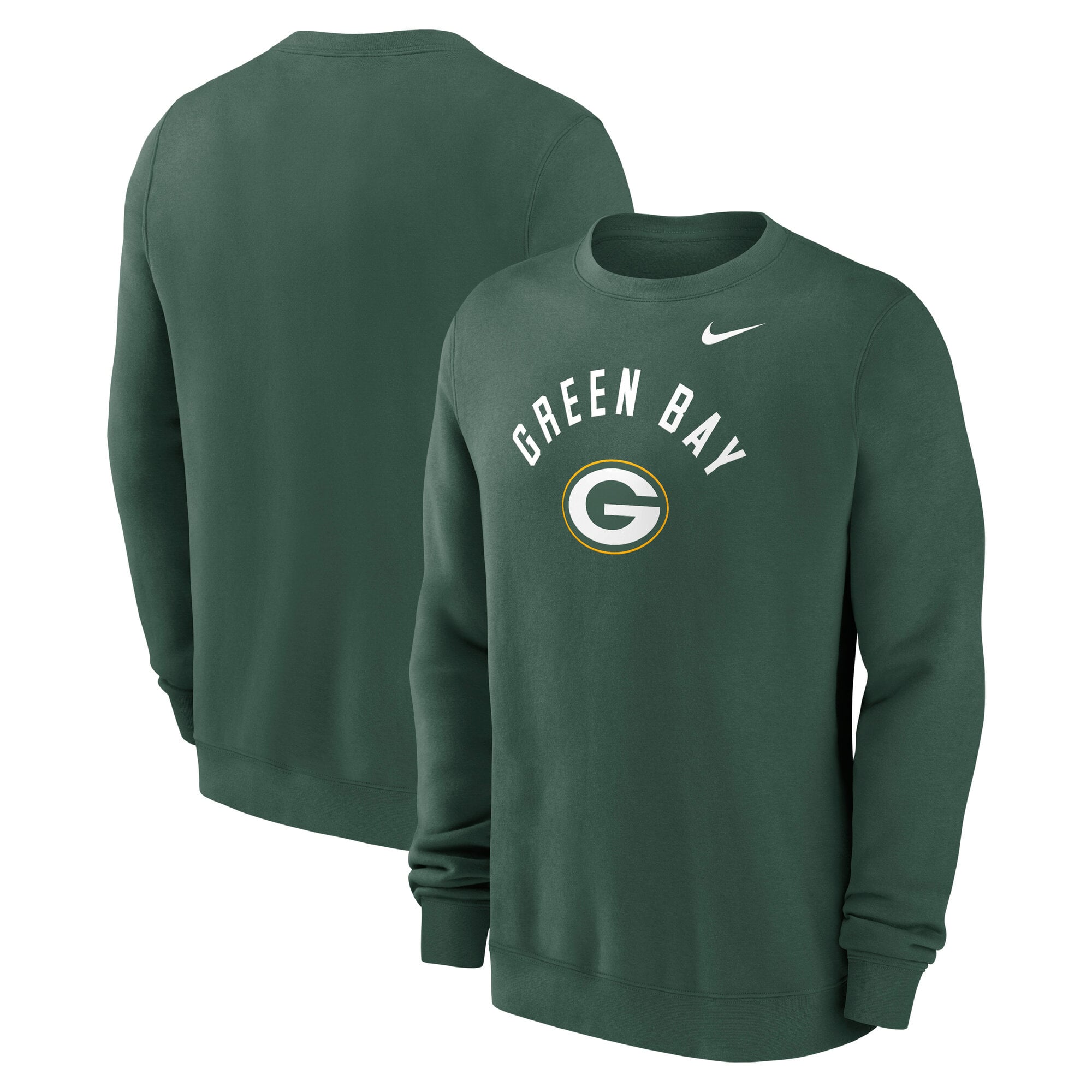 Green Bay Packers Nike Club Crew Fleece - Mens