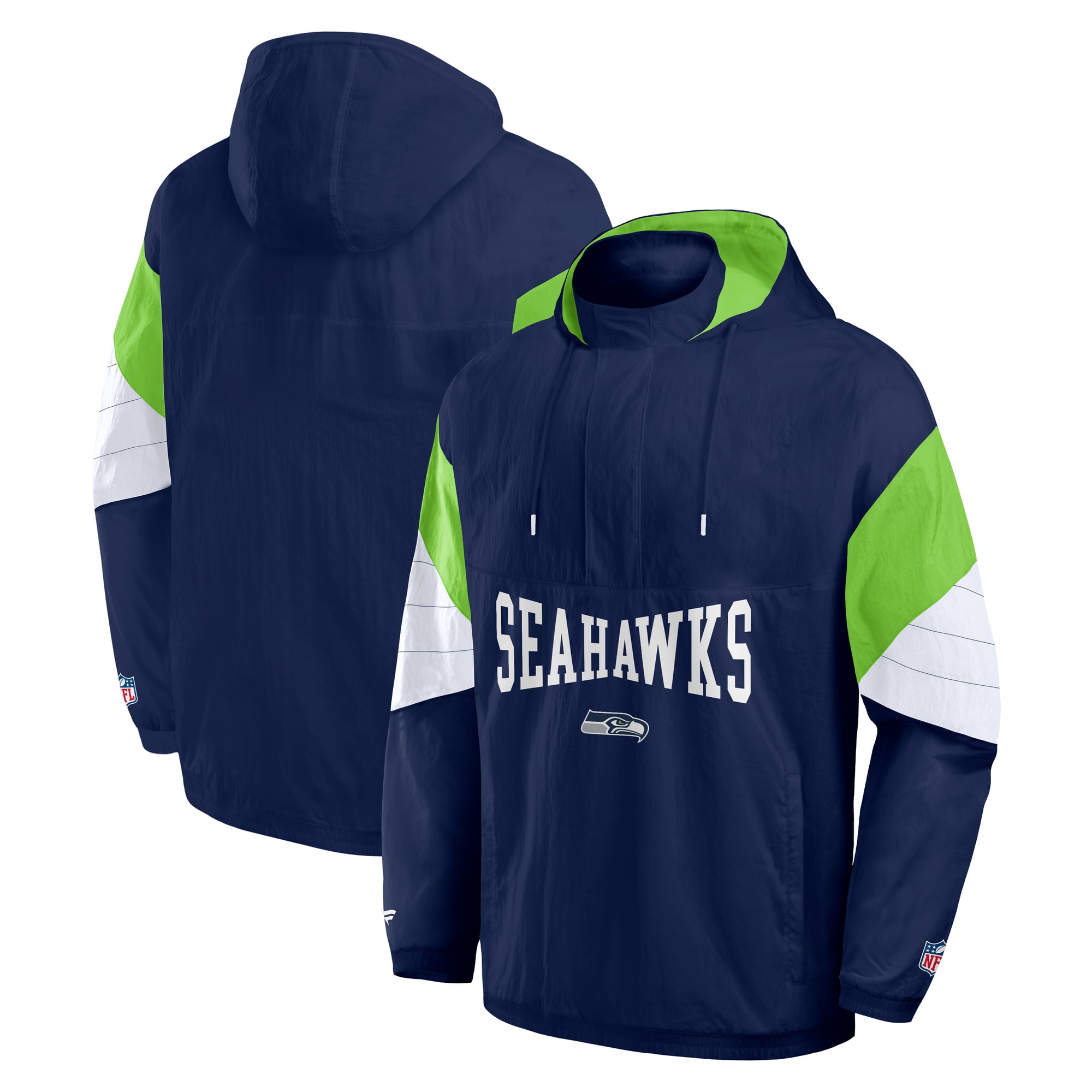 Giacca con cappuccio e zip a un quarto dei Seattle Seahawks