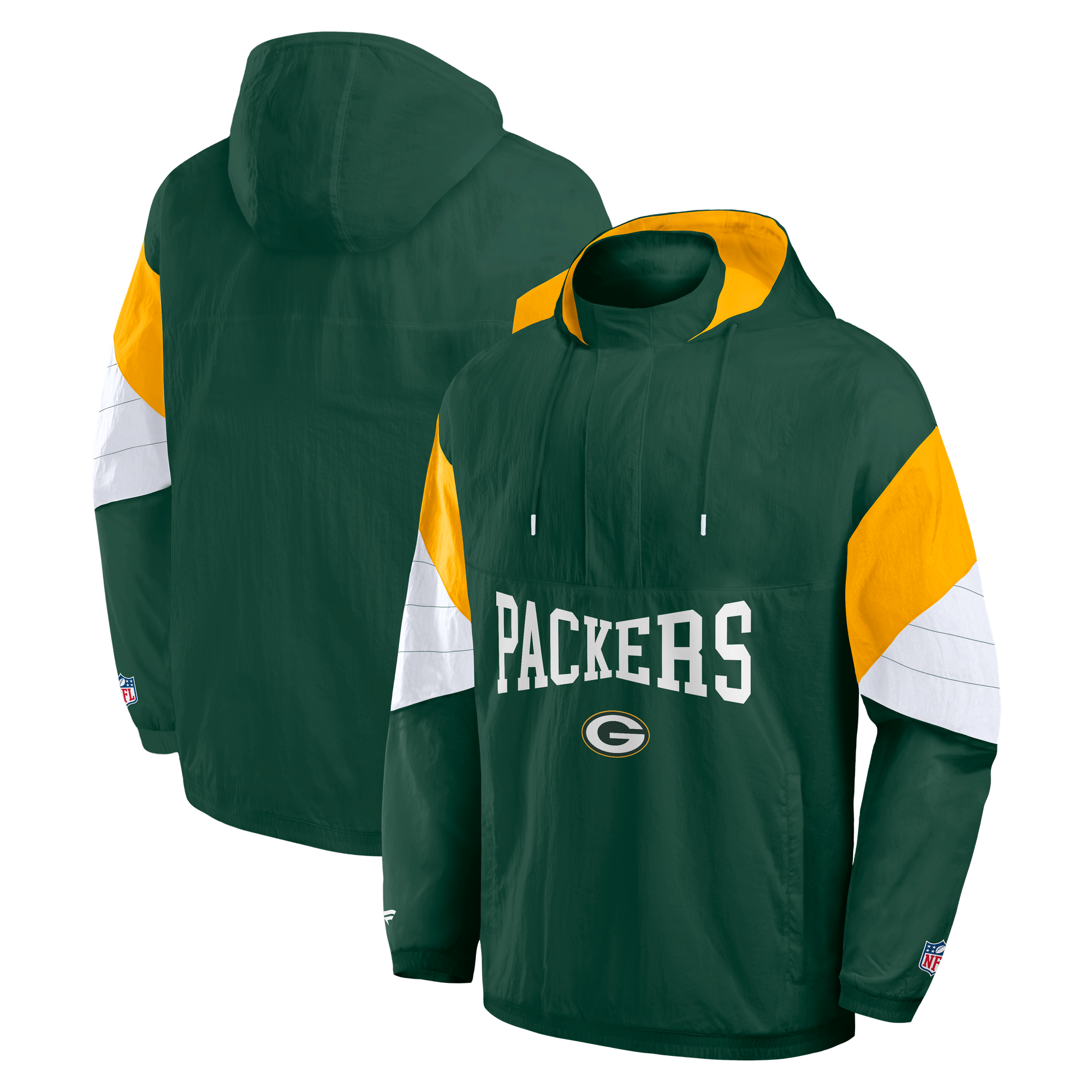 Giacca con cappuccio e zip a un quarto dei Green Bay Packers