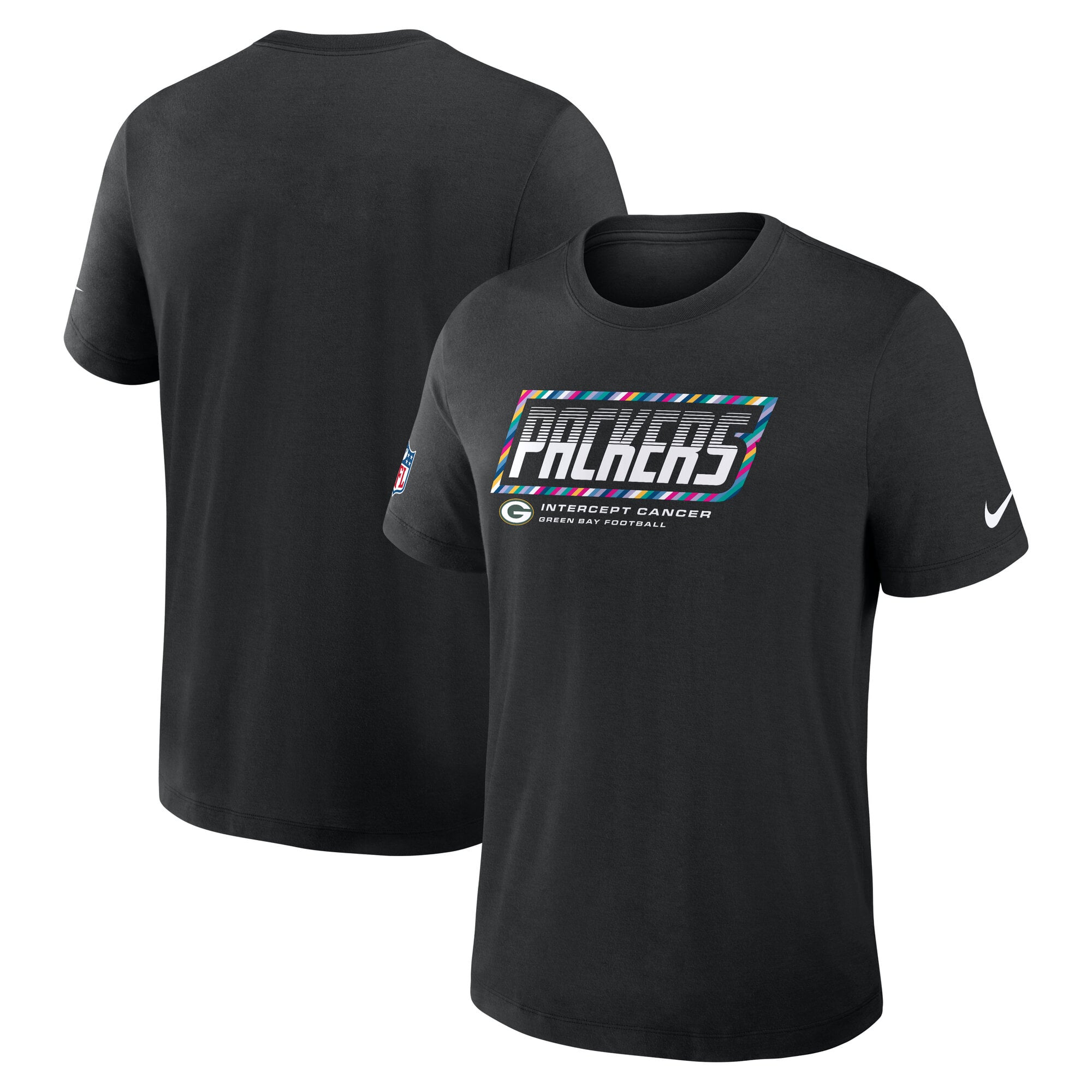 Green Bay Packers Nike Crucial Catch Dri-FIT Triblend Crew T-Shirt - Black - Mens
