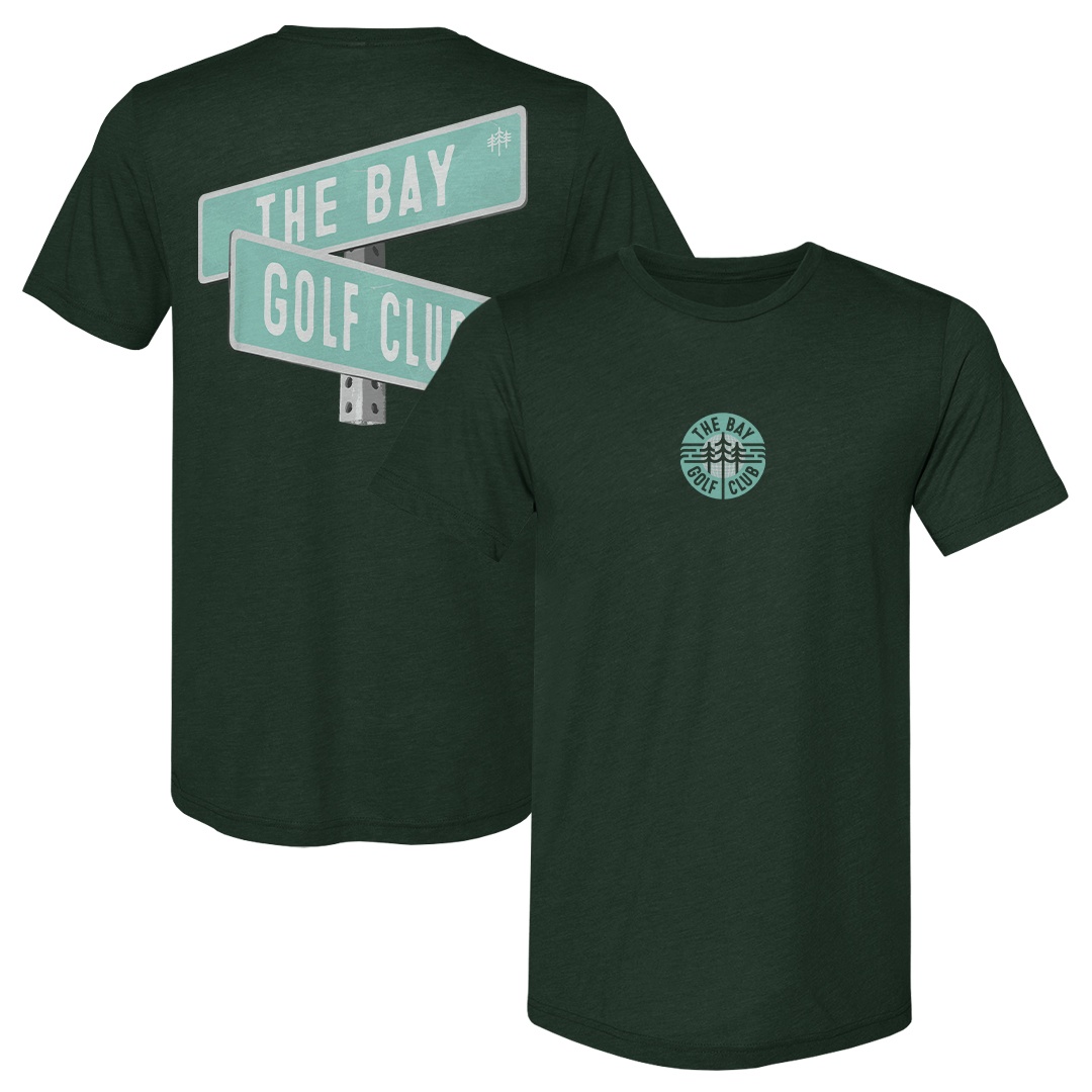Men’s 500 Level Green The Bay Golf Club Street Signs Premium T-Shirt Men’s 500 Level Green The Bay Golf Club Street Signs Premium T-Shirt