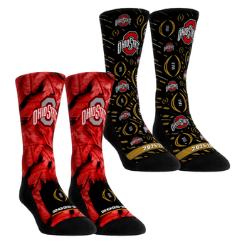 Youth Rock Em  Ohio State Buckeyes 2025-26 College Football Playoff Two-Pack Crew Sock Set