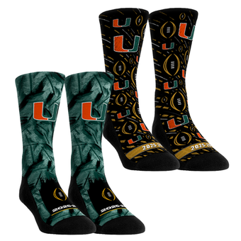 Youth Rock Em  Miami Hurricanes 2025-26 College Football Playoff Two-Pack Crew Sock Set
