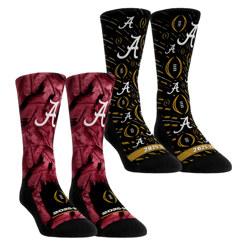 Youth Rock Em  Alabama Crimson Tide 2025-26 College Football Playoff Two-Pack Crew Sock Set