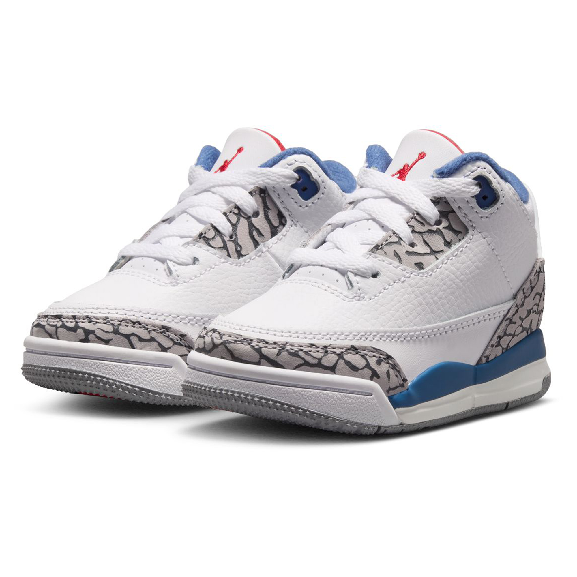 Toddler Jordan Brand White True Blue Air Jordan 3 Retro Basketball Shoes