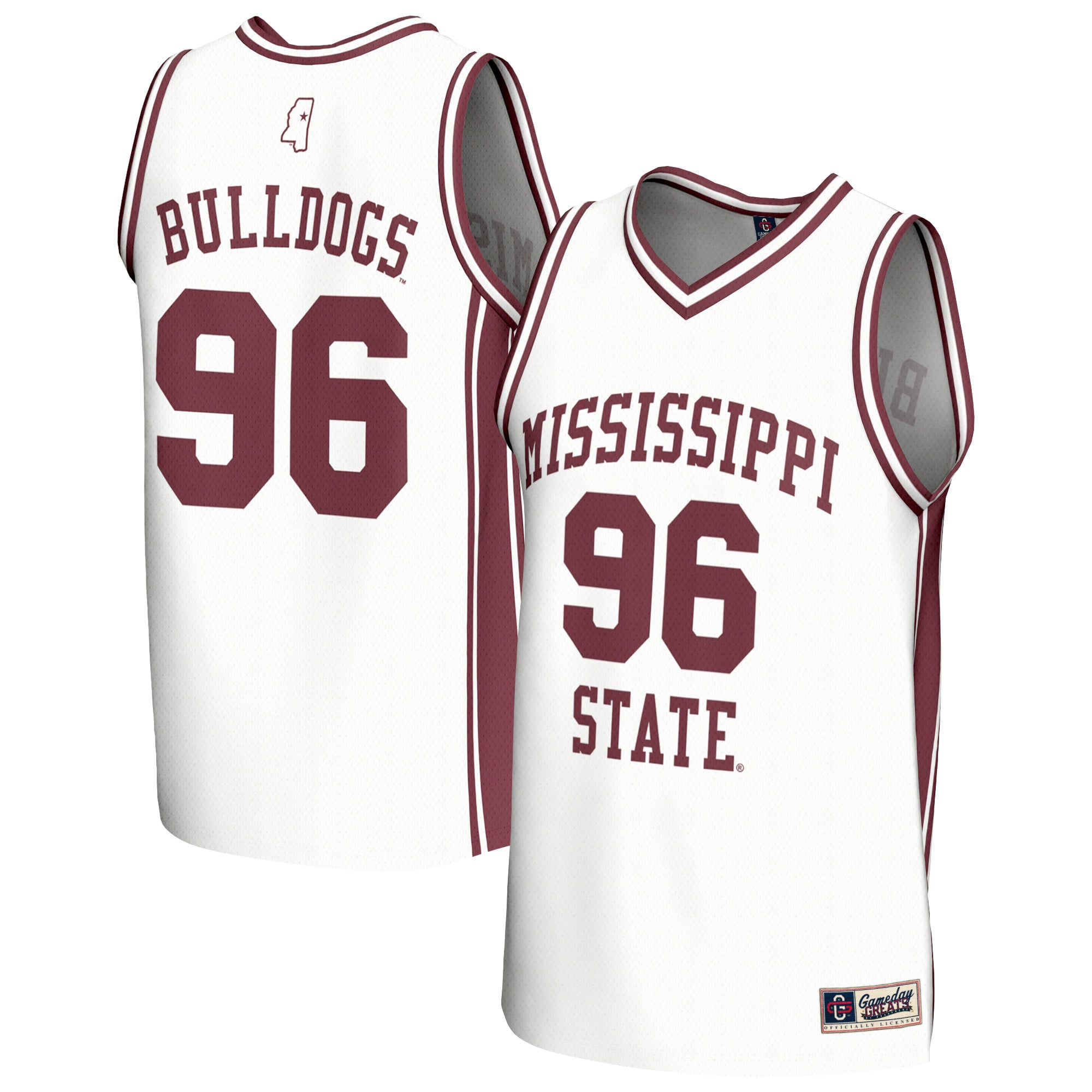 Unisex GameDay Greats White Mississippi State Bulldogs Lightweight Collegiate Basketball Fashion Jersey