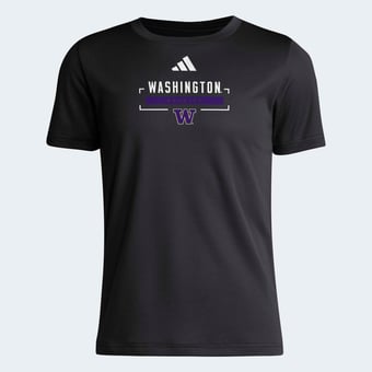 Youth adidas  Black Washington Huskies AEROREADY Pre-Game T-Shirt