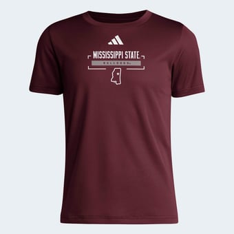 Youth adidas  Red Mississippi State Bulldogs AEROREADY Pre-Game T-Shirt
