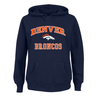 Women's Fanatics Navy Denver Broncos Plus Size Heart & Soul Hoodie