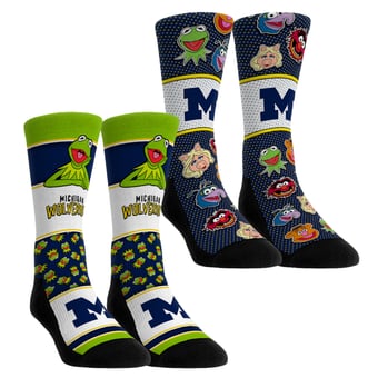 Unisex Rock Em  Michigan Wolverines Muppets 2-Pack Crew Socks Set